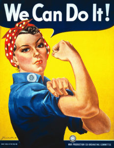 We Can Do It! image of Rosie the Riveter showing her flexed arm muscle.