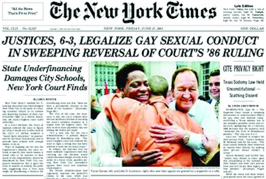 An image of the front page of the New York Times newspaper. The top headline reads 
