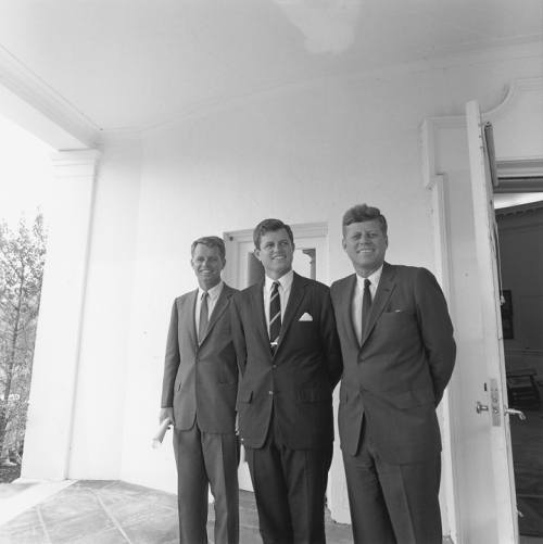 The Kennedy brothers, Here stands from left to right, Robert F., Edward M., and President John F.