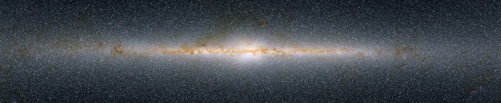Infrared Image of the Inner Part of the Milky Way Galaxy. This 2MASS image, centered on the central bulge, perfectly illustrates how thin and flat is the disk of our galaxy.