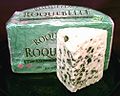 A block of roquefort cheese.