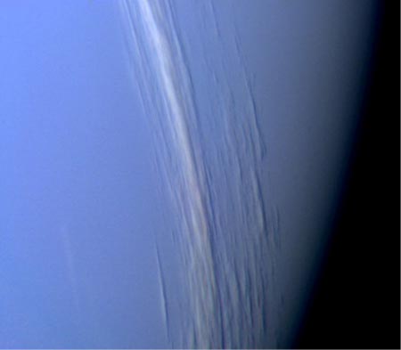 Image of Clouds in the upper atmosphere of Neptune.