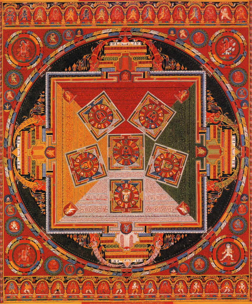 Tibetan Mandala of the Six Chakravartins, c. 1429-46. Central Tibet (Ngor Monestary).