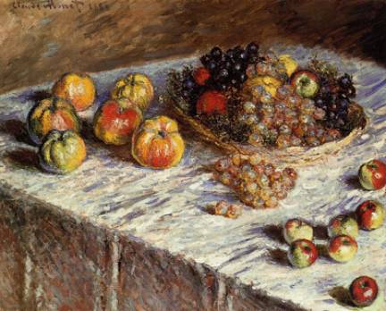 Claude Monet, Still Life with Apples and Grapes, 1880, oil on canvas. The Art Institute of Chicago. 