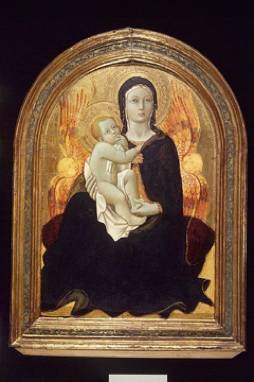 Sano di Peitro, Madonna of Humility, c.1440, tempera and tooled gold and silver on panel. 