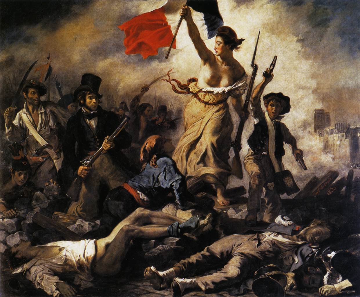Eugène Delacroix, Liberty Leading the People, 1830, oil on canvas, 260 × 325 cm. Musée du Louvre, Paris.