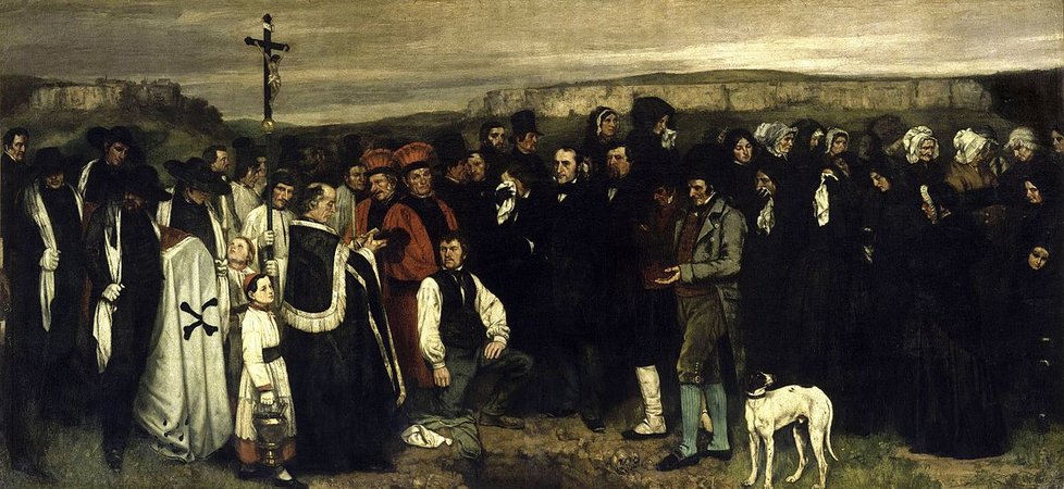 Gustave Courbet, A Burial at Ornans, 1849-50, oil on canvas, 314 x 663 cm (Musee d'Orsay, Paris)