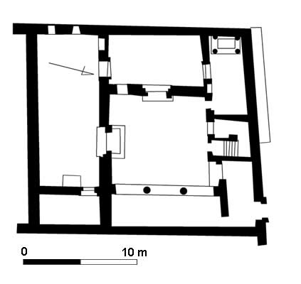 This is an image of the ground plan of the Dura Europos. It shows a square layout with a courtyard at its center.