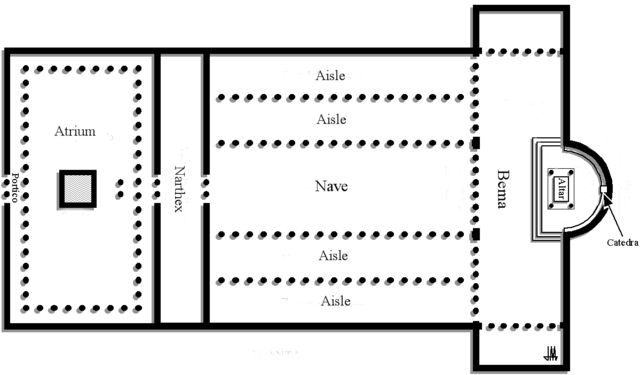 This is the ground plan of Old St. Peter's Basilica.
