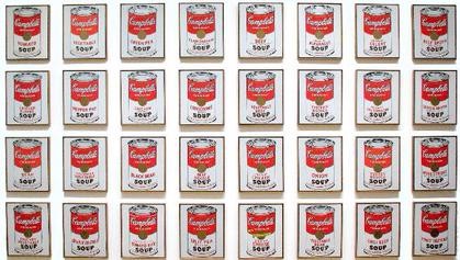 Work of art that consists of thirty-two canvases. Each depicts of a painting of a Campbell's Soup can—one of each of the canned soup varieties the company offered at the time.