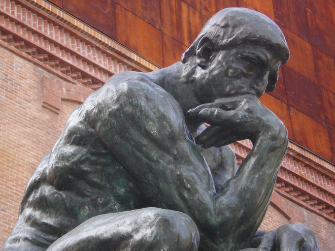 A picture of Rodin's sculpture, The Thinker.