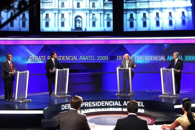 Four candidates take part in the Chilean Presidential Debate.