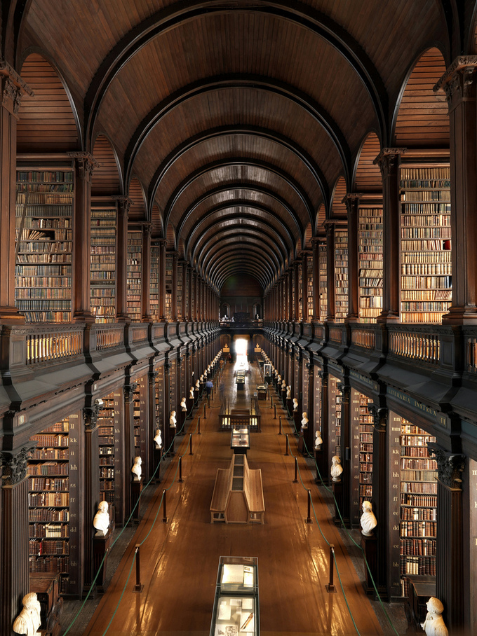 A picture of the inside of the Library at Trinity College.