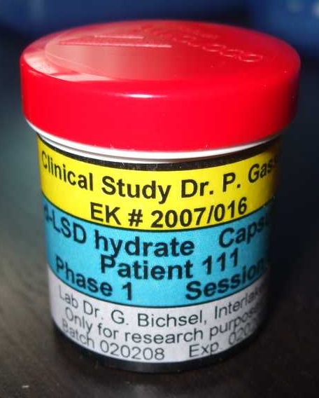 A clinical trial bottle.