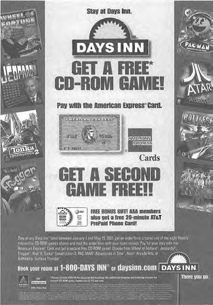 A sales promotion flier for a deal between Days Inn and American Express.