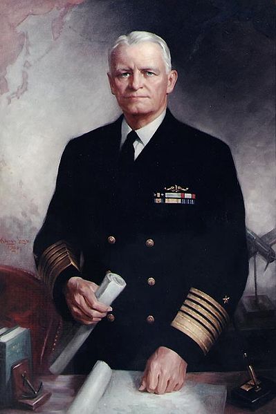 Painted portrait of Chester W. Nimitz