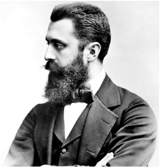 A photo of the profile of Theodore Herzl.