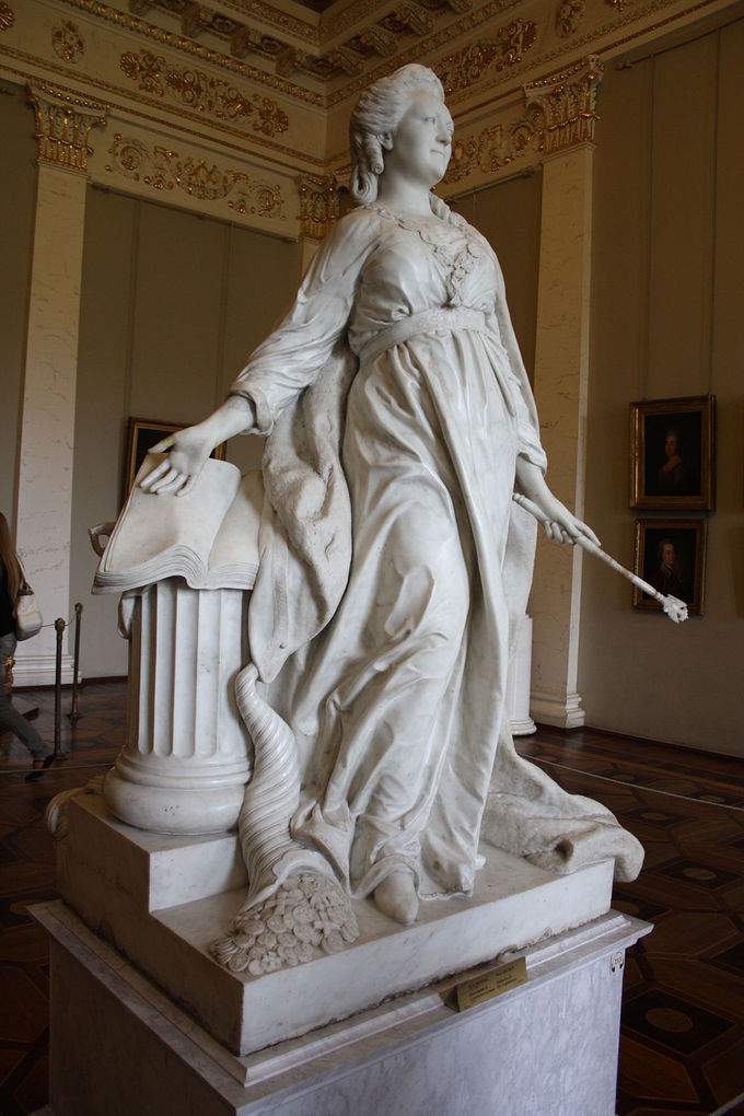 Marble statue of Catherine II in the guise of Minerva (1789–1790), by Fedot Shubin.