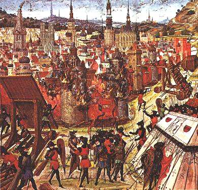 A painting of the capture of Jerusalem in 1099