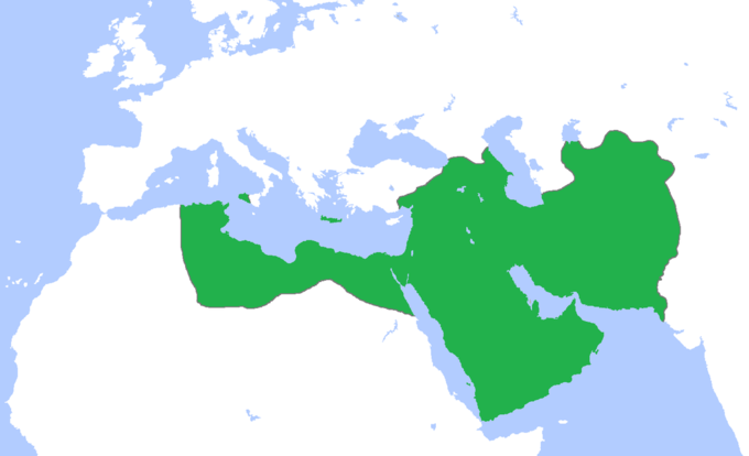 From west to east, The Abbasid Caliphate included portions of modern-day Algeria, Tunisia, Italy, Libya, Greece, Egypt, and Turkey; the entirety of modern-day Israel, the West Bank, Lebanon, Jordan, Syria, Saudi Arabia, Iraq, Georgia, Yemen, Iran, and Azerbaijan; a portion of modern-day Russia; the entirety of modern-day Oman and United Arab Emirates; portions of modern-day Turkmenistan and Uzbekistan; the entirety of modern-day Afghanistan and Pakistan; and a portion of modern-day Kyrgyzstan.