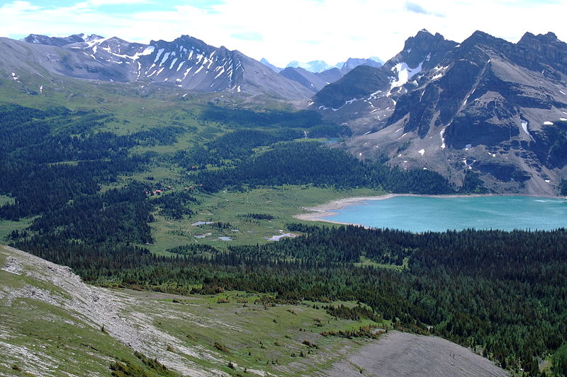 A lake in the mountains