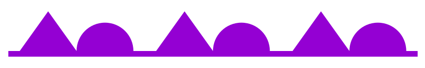 A occluded front is indicated by a line made up of alternating upwards facing purple half circles and purple triangles.