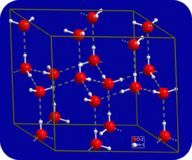 The hydrogen bonding network in ice