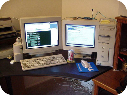 A computer is used to process chemical data