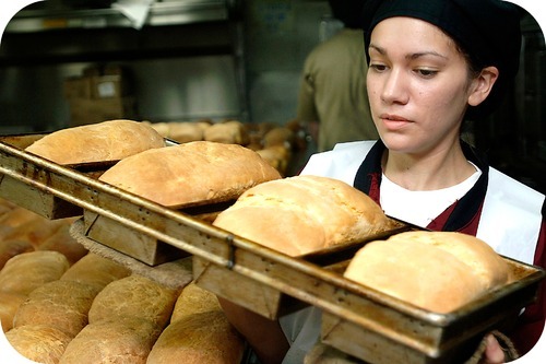 When bread is baked, the carbon dioxide inside expands