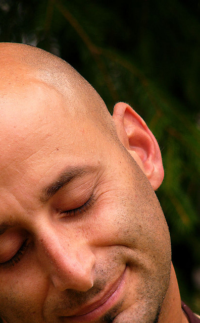 Relaxed man's face
