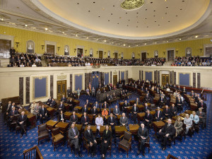A class photo of the 110th United States Senate.