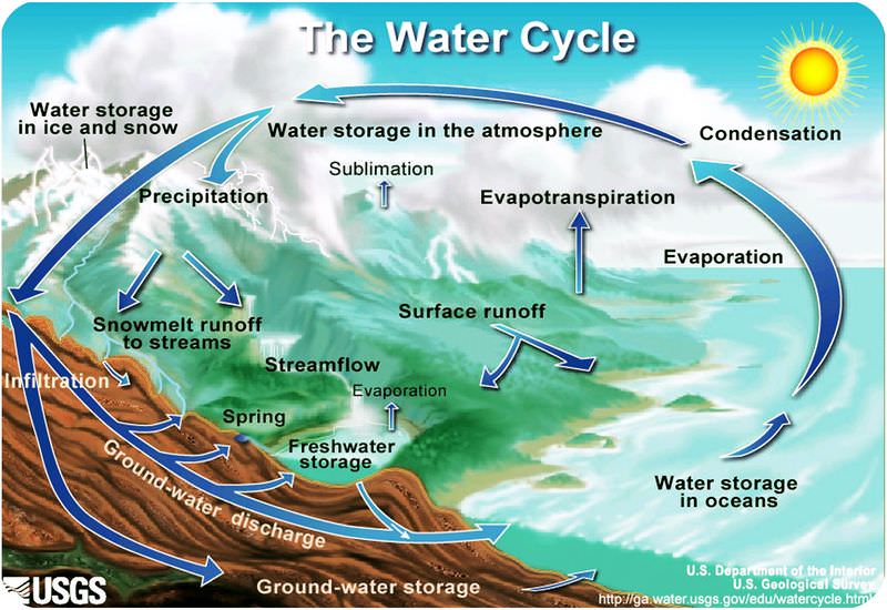 Figure 3. Because it is a cycle, the water cycle has no beginning and no end.