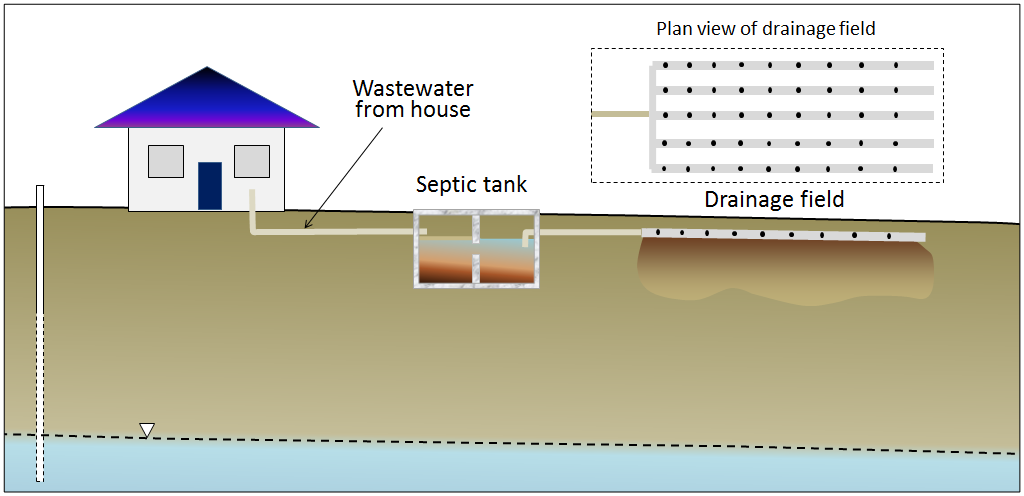 A typical septic system.