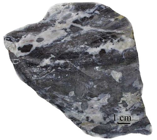 The gabbro is deformed because of intense faulting at the eruption site.