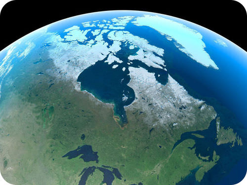 Satellite image of the Canadian Shield
