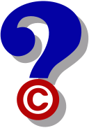 Question mark with a copyright symbol.