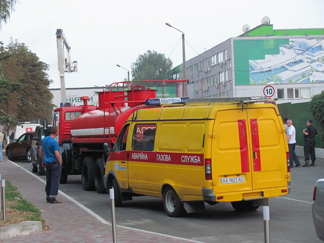 Figure 6. Gas network emergency vehicle responding to a major fire in Kiev, Ukraine