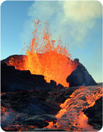 Figure 4. This flowing lava is molten rock that will harden into an igneous rock.