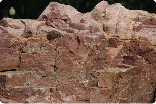 Figure 6. Quartzite is a metamorphic rock formed when quartz sandstone is exposed to heat and pressure within the Earth.