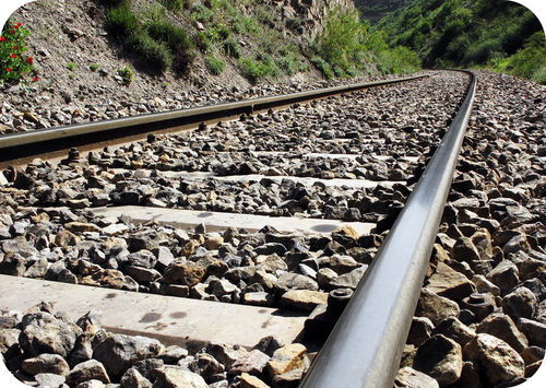 Figure 19. Crushed quartzite is sometimes placed under railroad tracks because it is very hard and durable.