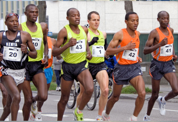 This photograph shows some runners in a race.