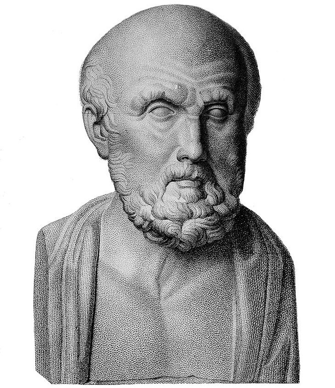 An engraving of Hippocrates