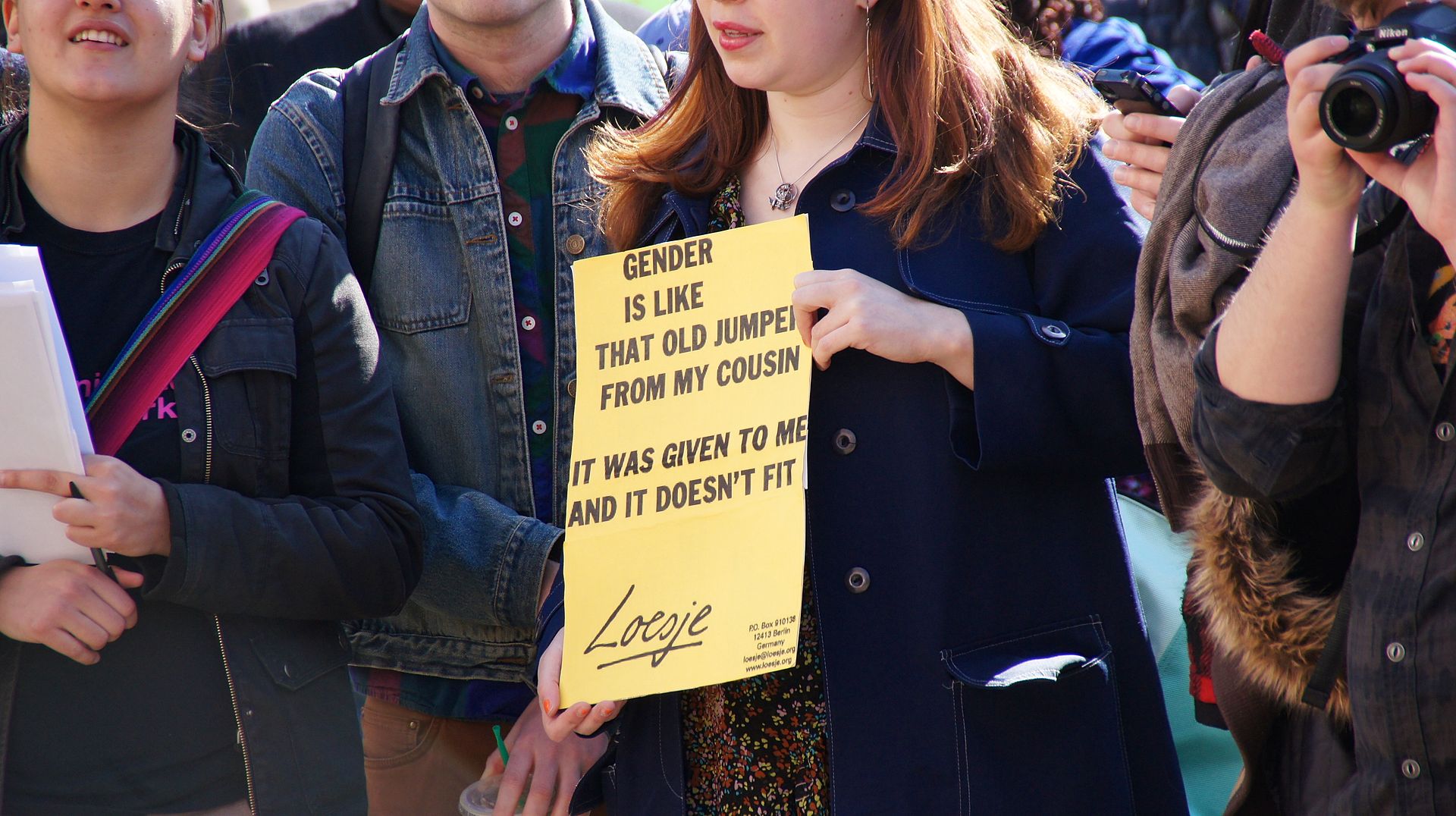 A sign at a trans rights rally: