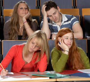 Four distracted students