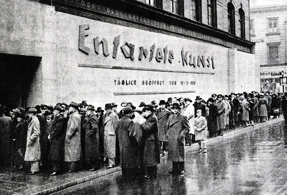 Opening of Entartete Kunst at the Schulausstellungsgebaude, Hamburg, 1938