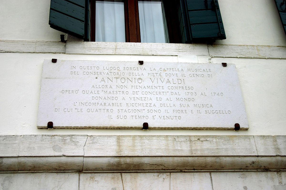 Figure 2. Commemorative plaque beside the Ospedale della Pietà.