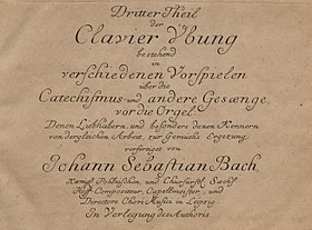 The title page of the third part of the Clavier-Übung, one of the few works by Bach that was published during his lifetime