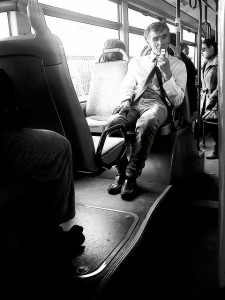 Man on bus