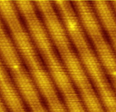 A high-resolution image of gold sheet obtained from S T M.