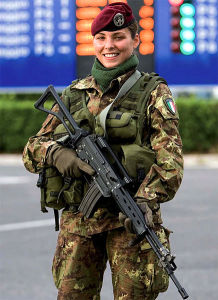 Female Italian soldier